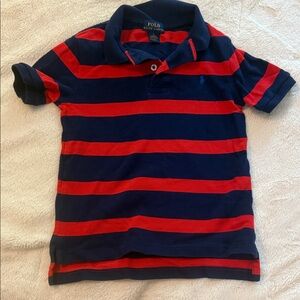 Polo by Ralph Lauren Kids Blue and Red Striped Polo, size 5